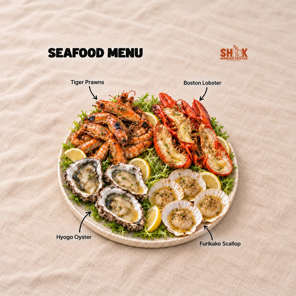 BBQ Seafood Menu for 8 to 10 people, Shiok BBQ Singapore