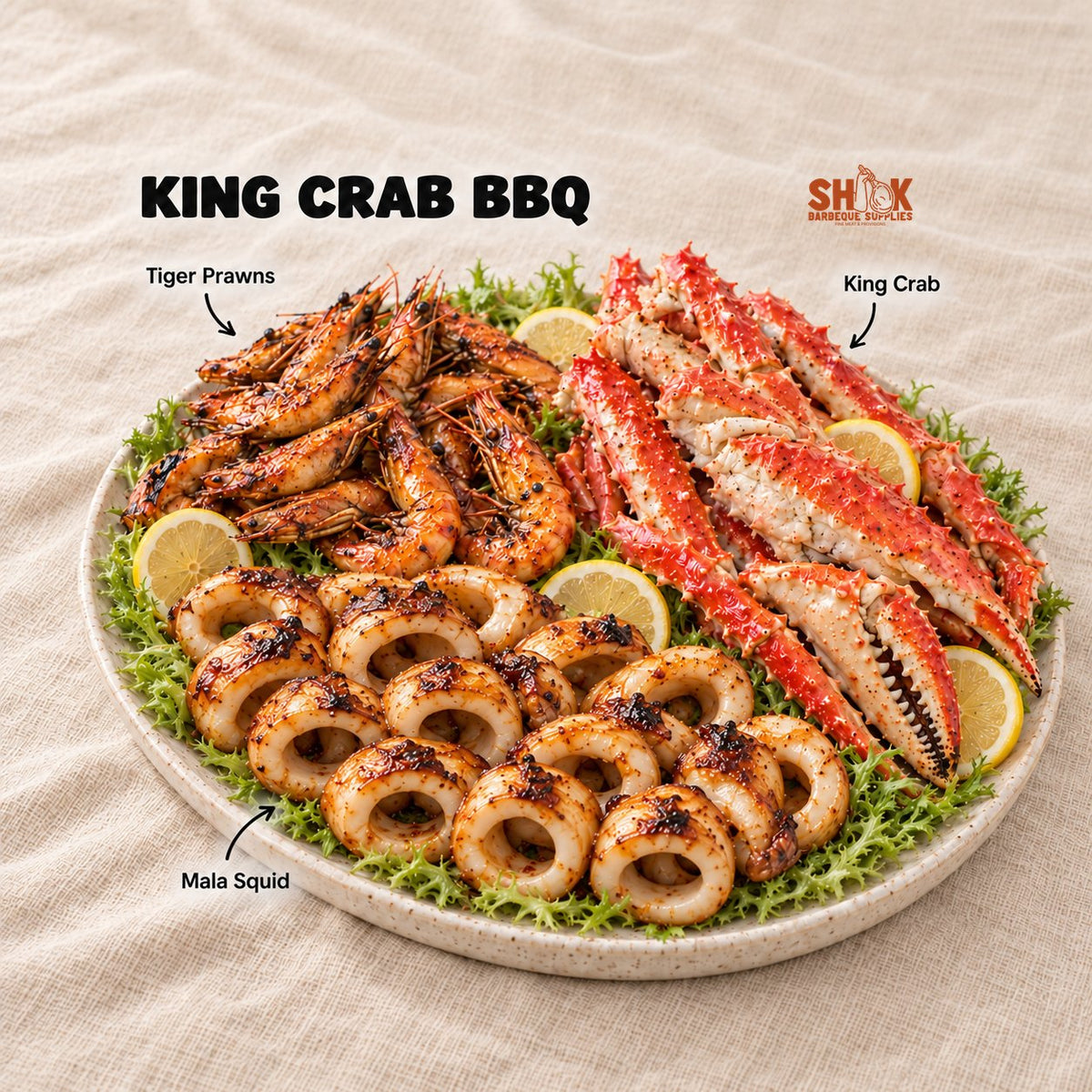 SHIOK Premium King Crab BBQ Set for 5 to 15 people, Shiok BBQ Singapore