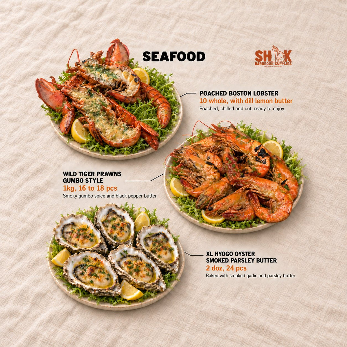 Seafood in the Yacht Lob Lob Seafood BBQ Set (15-20 pax), Shiok BBQ Singapore
