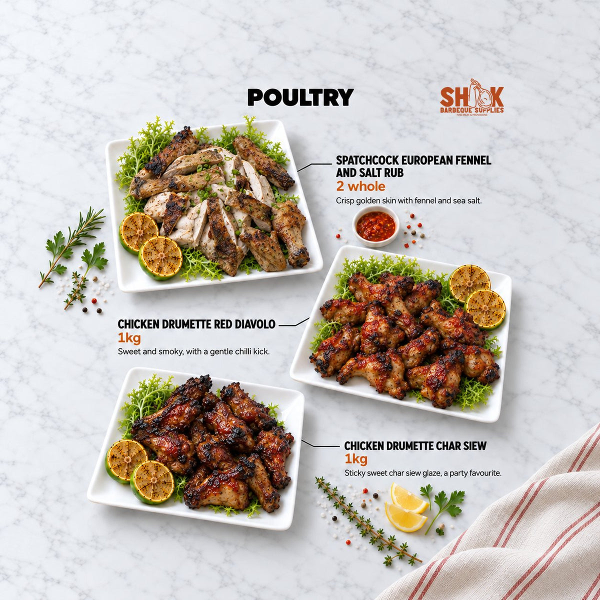 Poultry in the Classy SHIOK BBQ Menu, Shiok BBQ Singapore