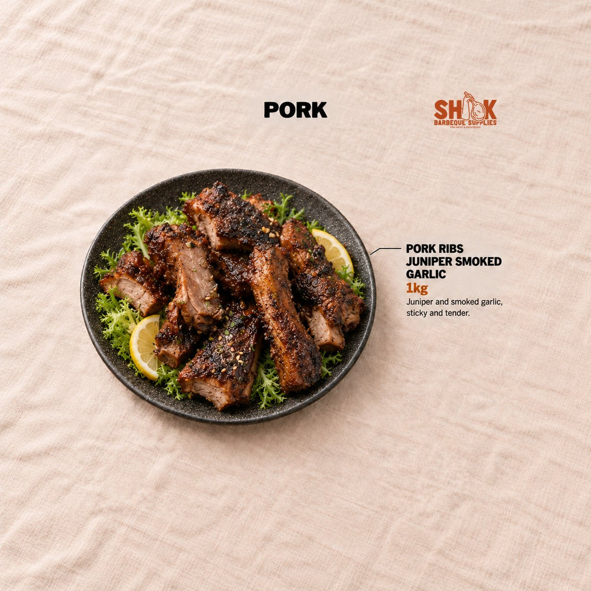 Pork Ribs Juniper Smoked Garlic in the DIY Wagyu Burger and BBQ Set (8-10 pax), Shiok BBQ Singapore