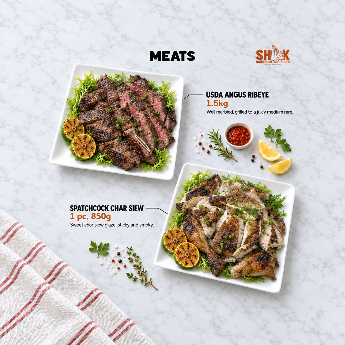 Meats in the SHIOK Favourites Grill Mix (8-10 pax), Shiok BBQ Singapore