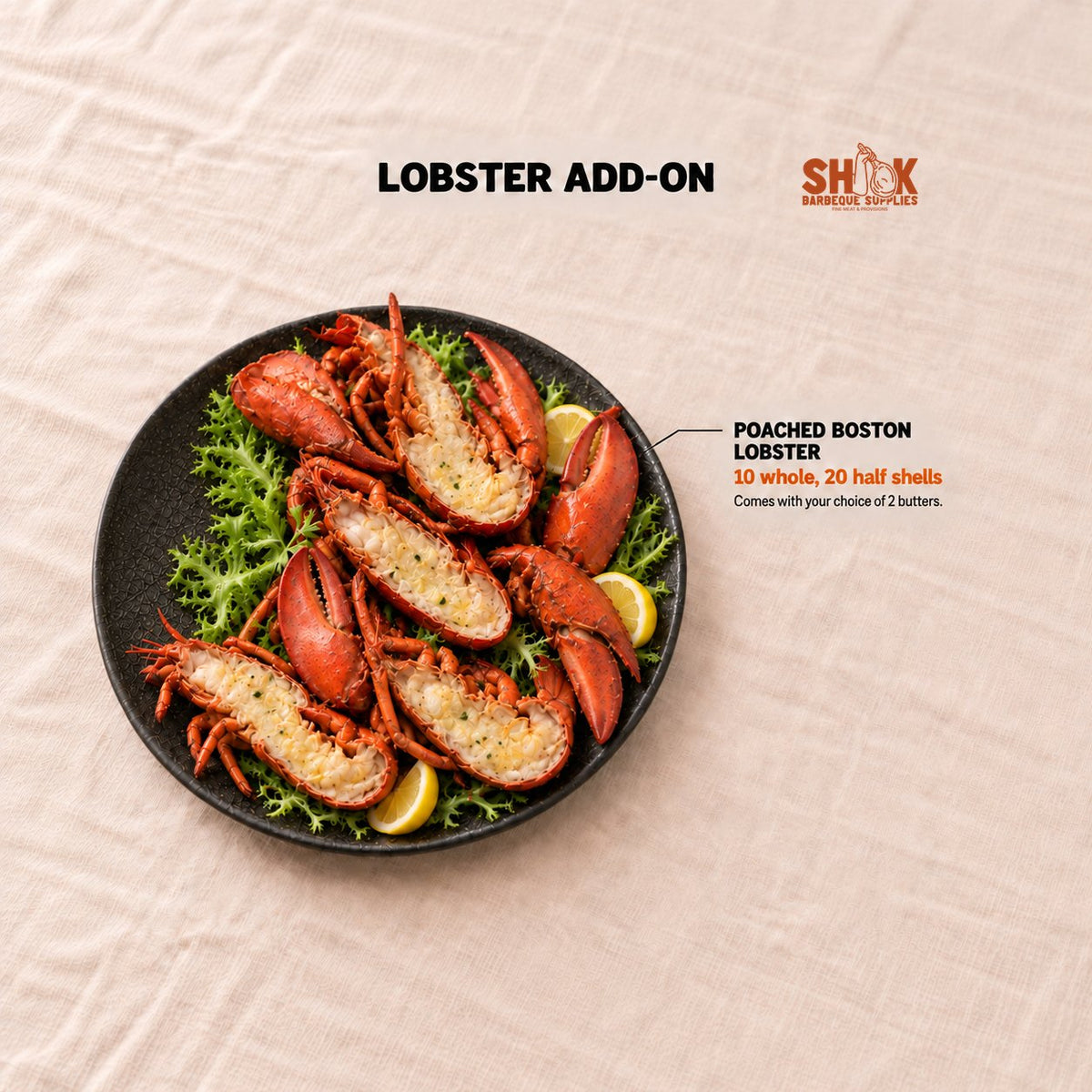 Poached Boston Lobster in the International BBQ Set (15-20 pax with lobster add-on), Shiok BBQ Singapore