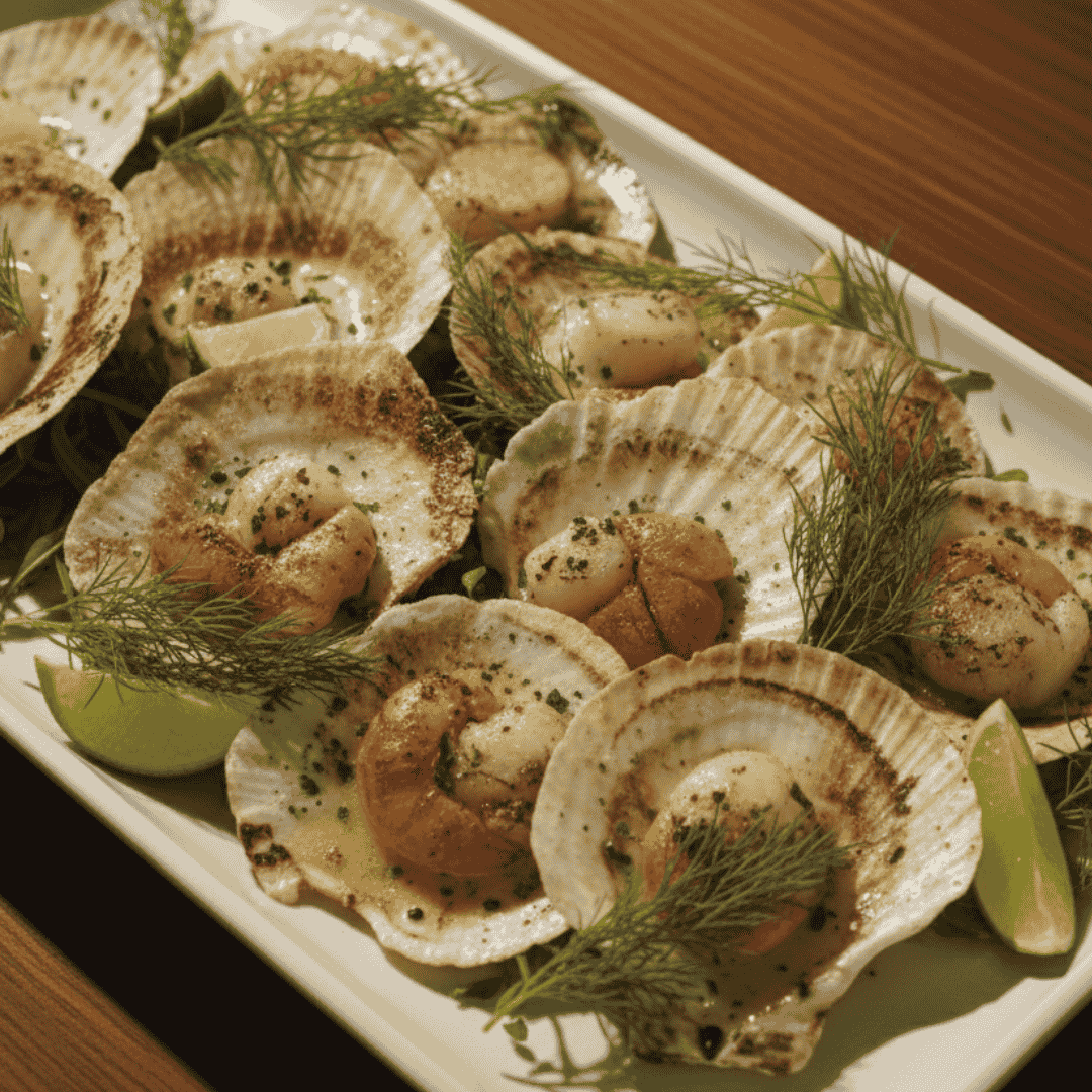 Half Shell Scallop Furikake and Tarragon