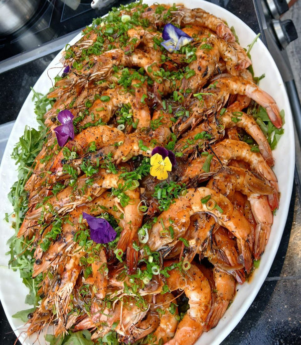 Wild Tiger Prawns Kampot Black Pepper - Marinated Seafood Singapore - Shiok Barbeque Food