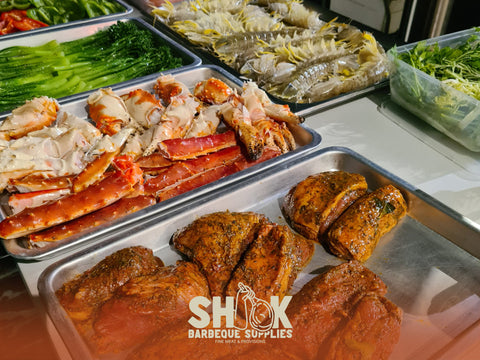 Marinated Meat and Seafood for BBQ - Barbeque Catering Package ready to grill - BBQ Delivery Singapore