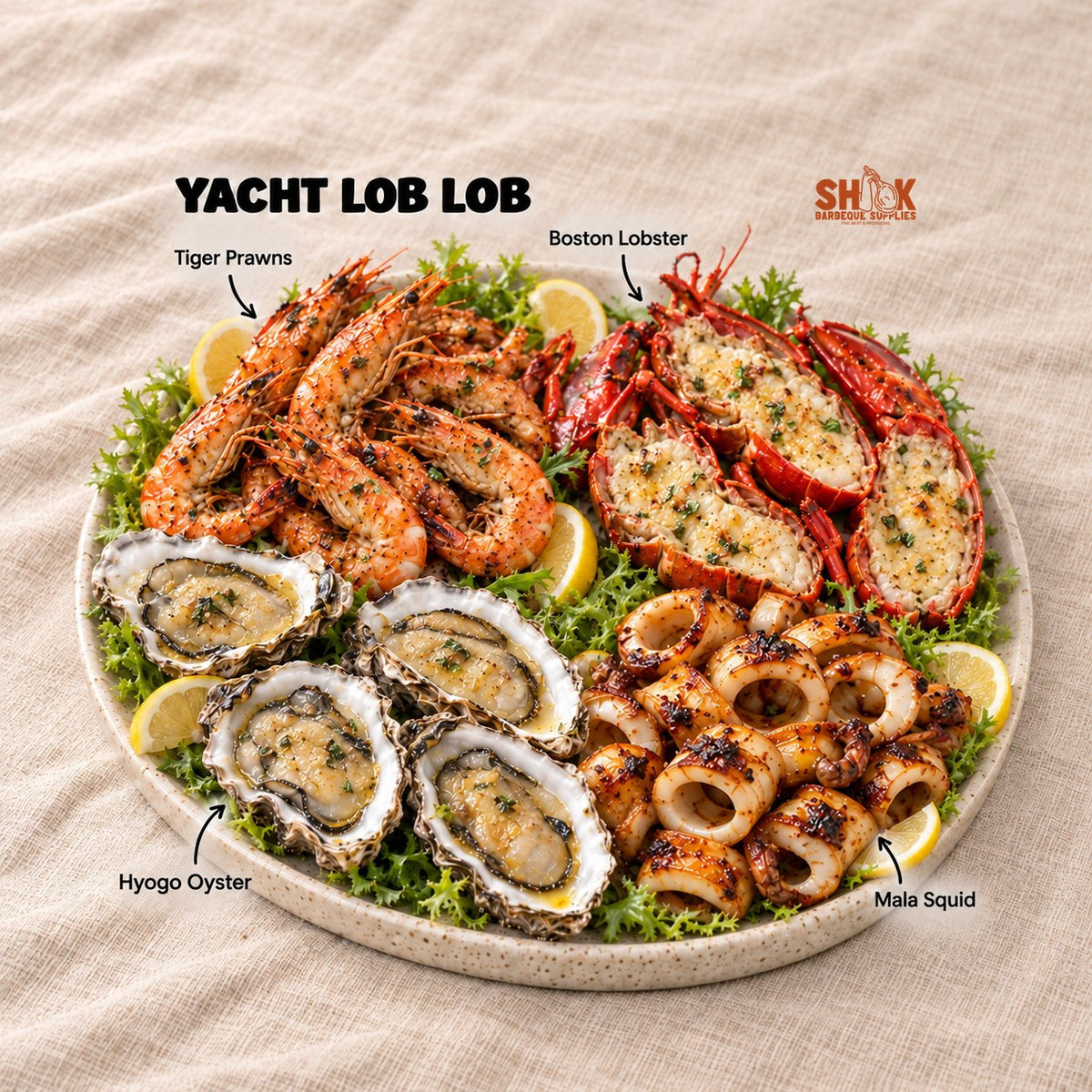 Yacht Lob Lob Seafood BBQ Set for 15 to 40 people, Shiok BBQ Singapore