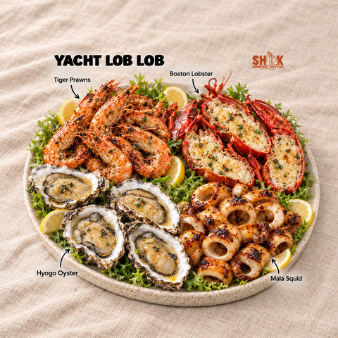 Yacht Lob Lob Seafood BBQ Set for 15 to 40 people, Shiok BBQ Singapore