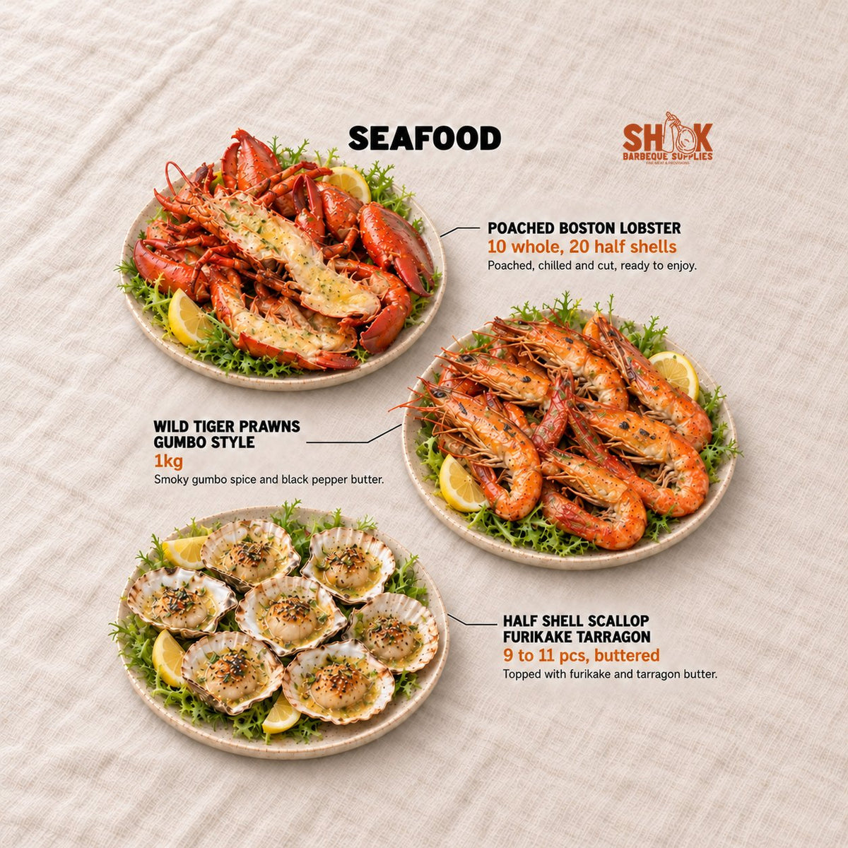 Seafood in the BBQ Seafood Menu (8-10 pax), Shiok BBQ Singapore