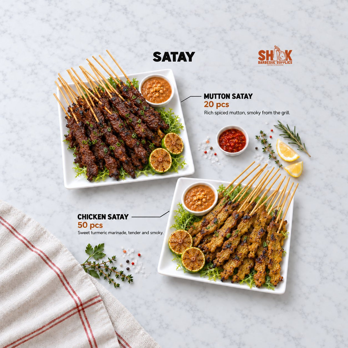 Satay in the SHIOK Favourites Grill Mix (16-20 pax), Shiok BBQ Singapore