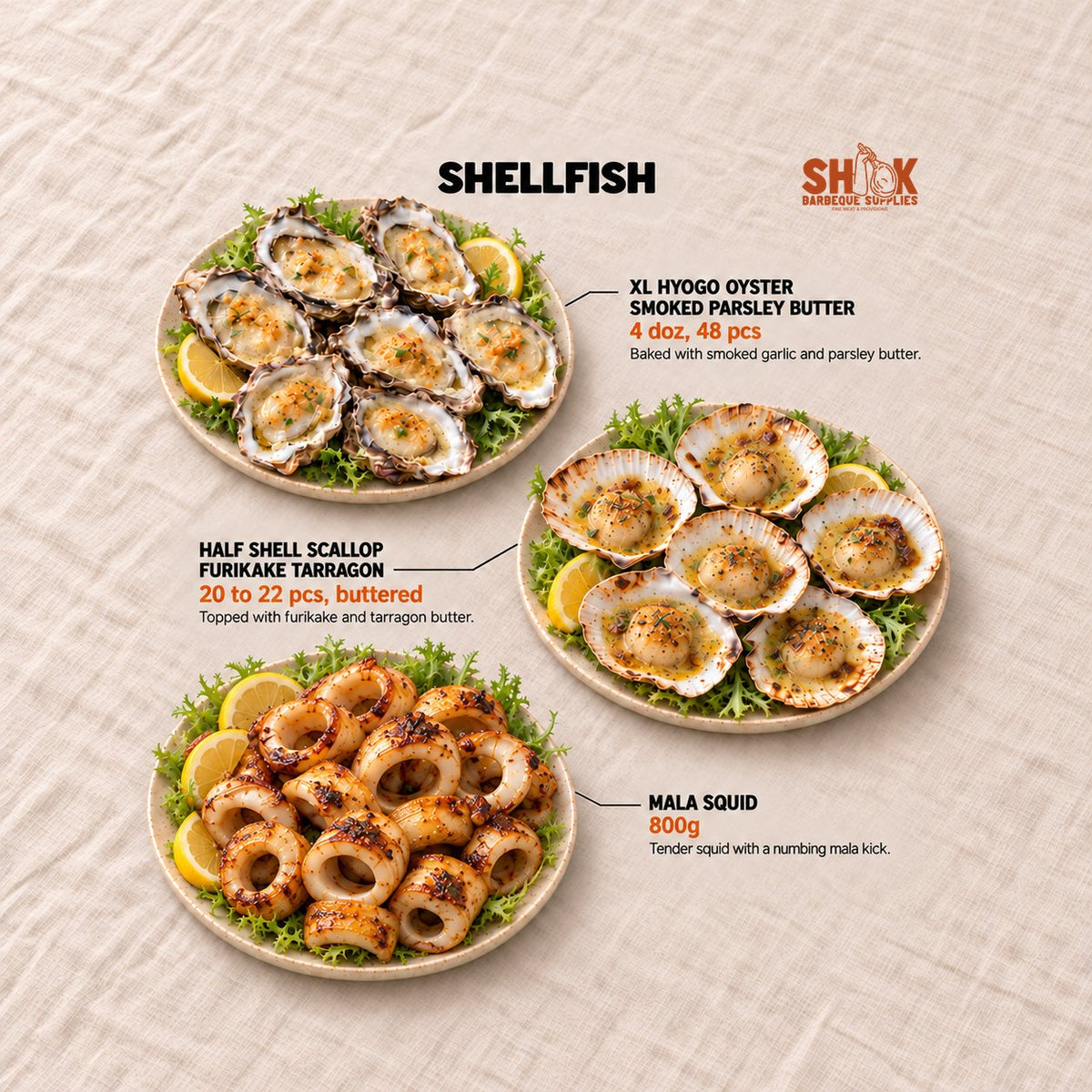 Shellfish in the Ocean BBQ Set (16-20 pax), Shiok BBQ Singapore