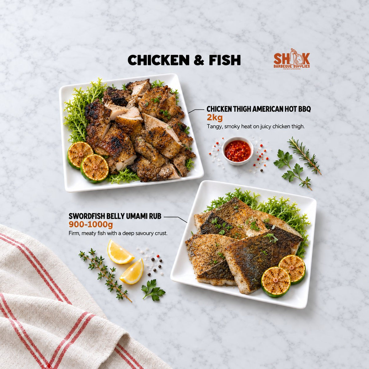 Chicken and Fish in the Grill Around The Globe BBQ Set (16-20 pax), Shiok BBQ Singapore