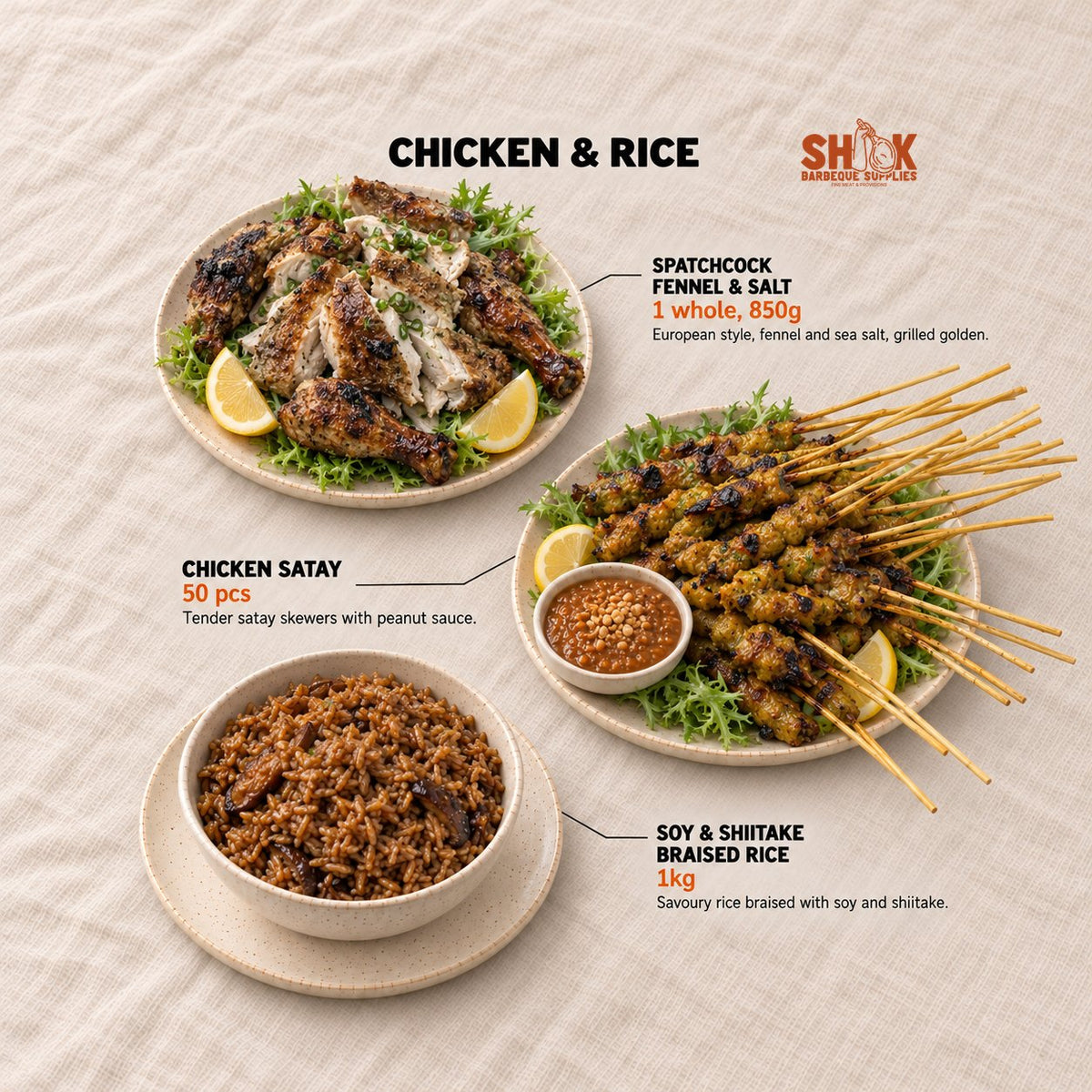 Chicken and Rice in the Yacht Lob Lob Seafood BBQ Set (15-20 pax), Shiok BBQ Singapore