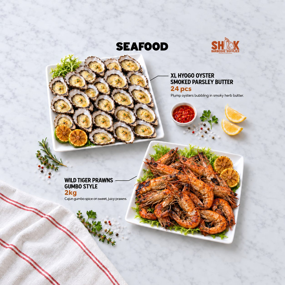 Seafood in the SHIOK Favourites Grill Mix (16-20 pax), Shiok BBQ Singapore