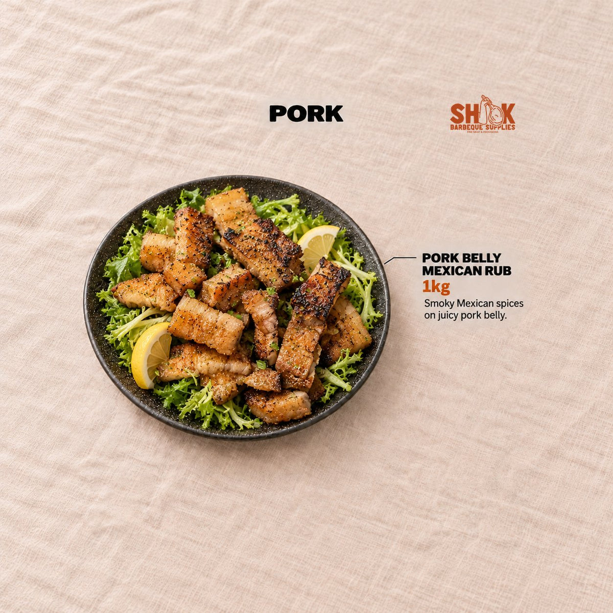 Pork Belly Mexican Rub in the International BBQ Set (15-20 pax), Shiok BBQ Singapore