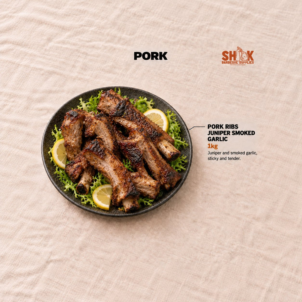 Pork Ribs Juniper Smoked Garlic in the LOB LOB YOU Premium BBQ Set (15-20 pax), Shiok BBQ Singapore