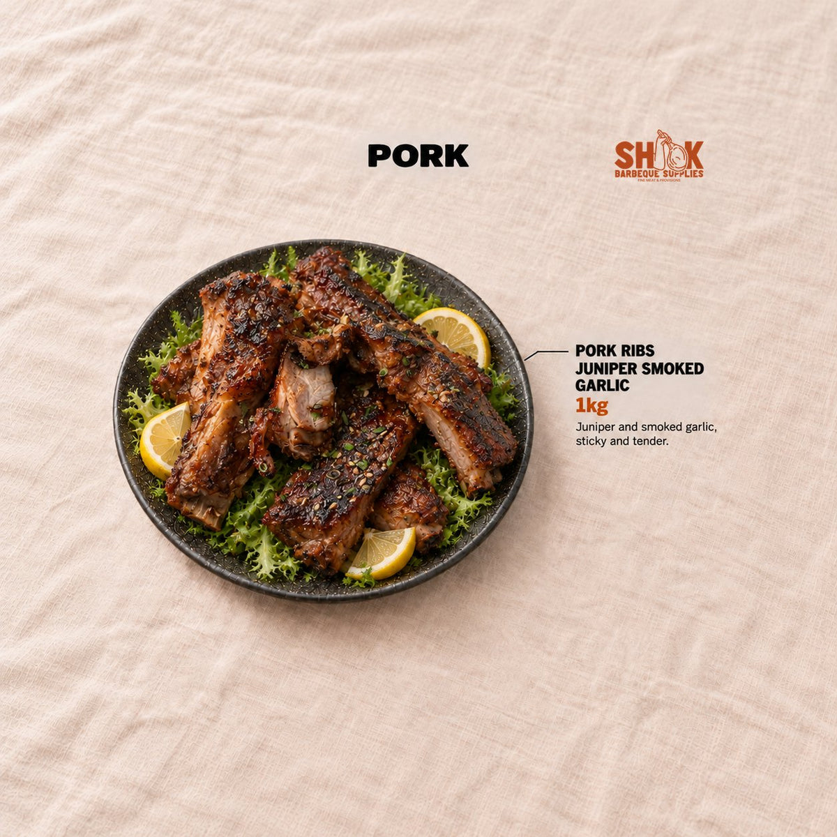 Pork Ribs Juniper Smoked Garlic in the Nice To MEAT You BBQ Set (15-20 pax), Shiok BBQ Singapore