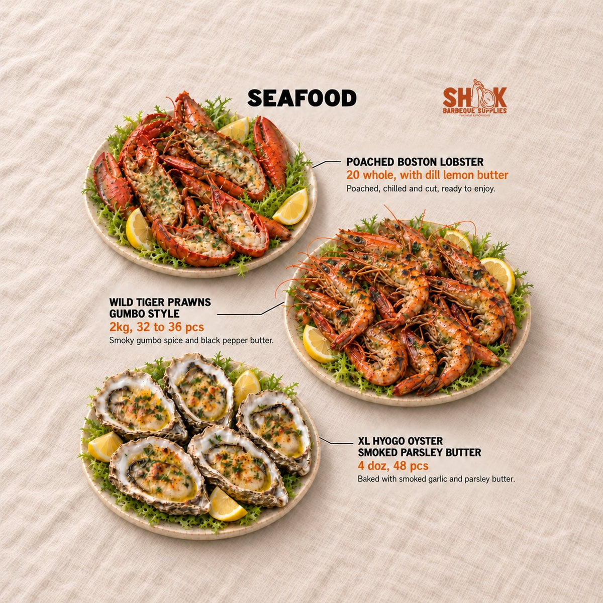 Seafood in the Yacht Lob Lob Seafood BBQ Set (35-40 pax), Shiok BBQ Singapore