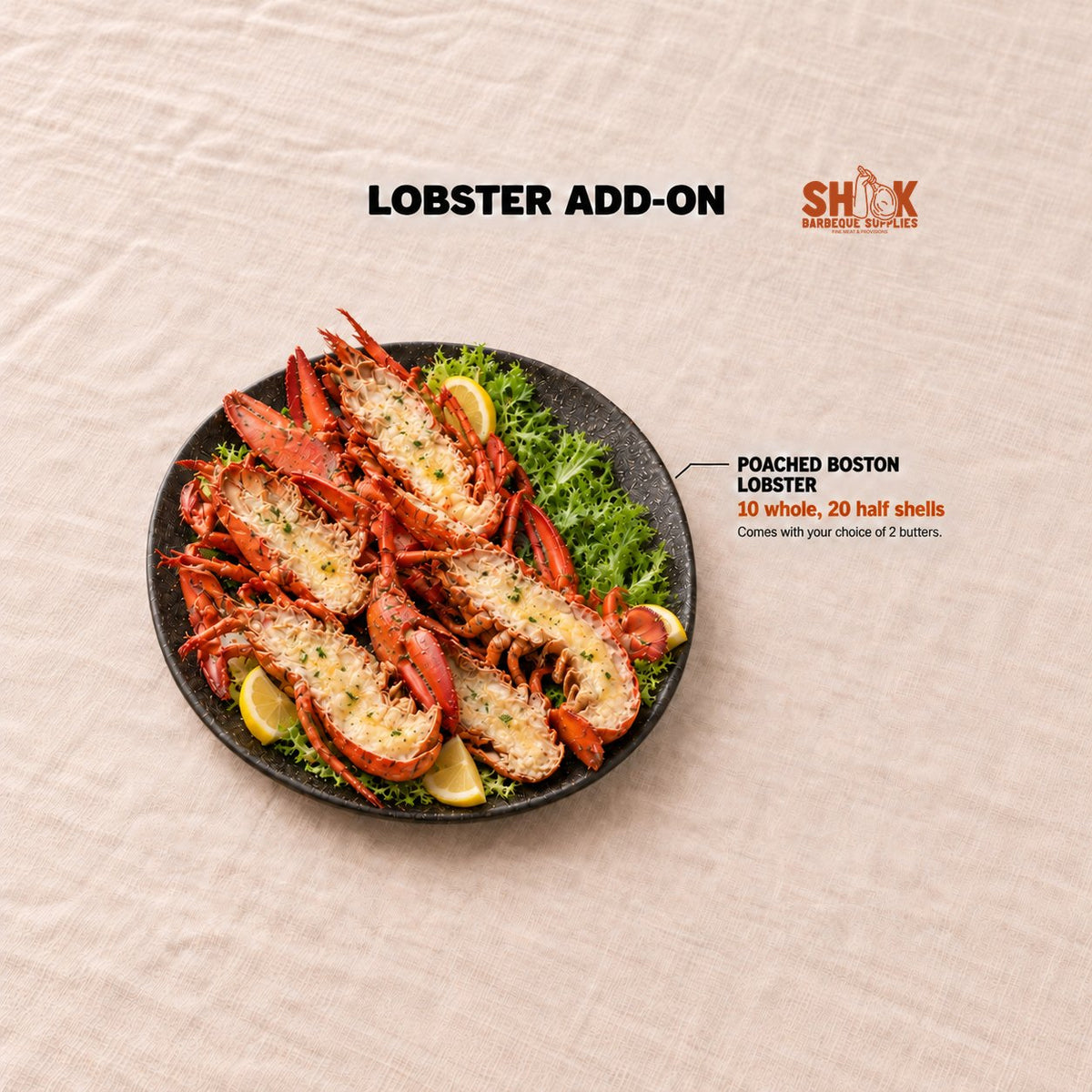 Poached Boston Lobster in the LOB LOB YOU Premium BBQ Set (15-20 pax with lobster add-on), Shiok BBQ Singapore