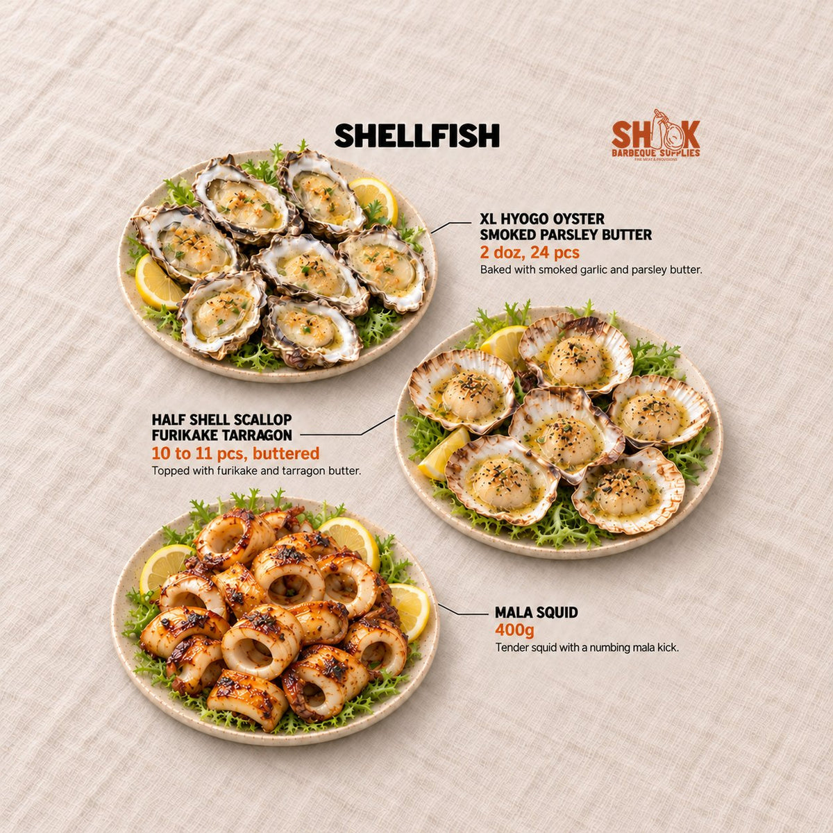 Shellfish in the Ocean BBQ Set (8-10 pax), Shiok BBQ Singapore