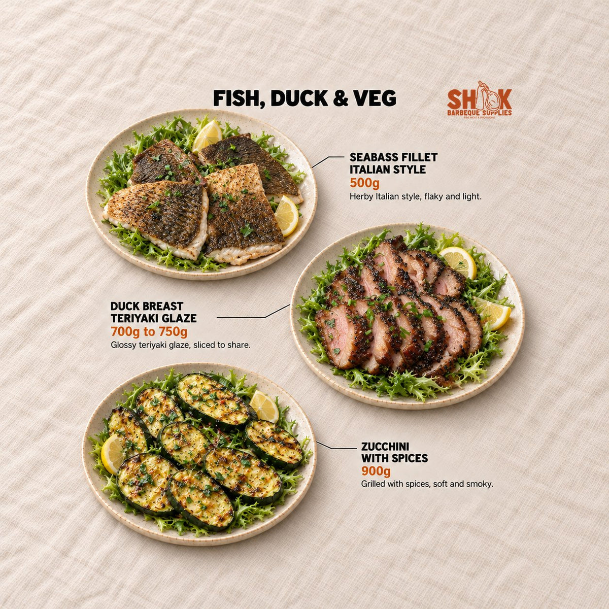 Fish Duck and Veg in the Ocean BBQ Set (8-10 pax), Shiok BBQ Singapore