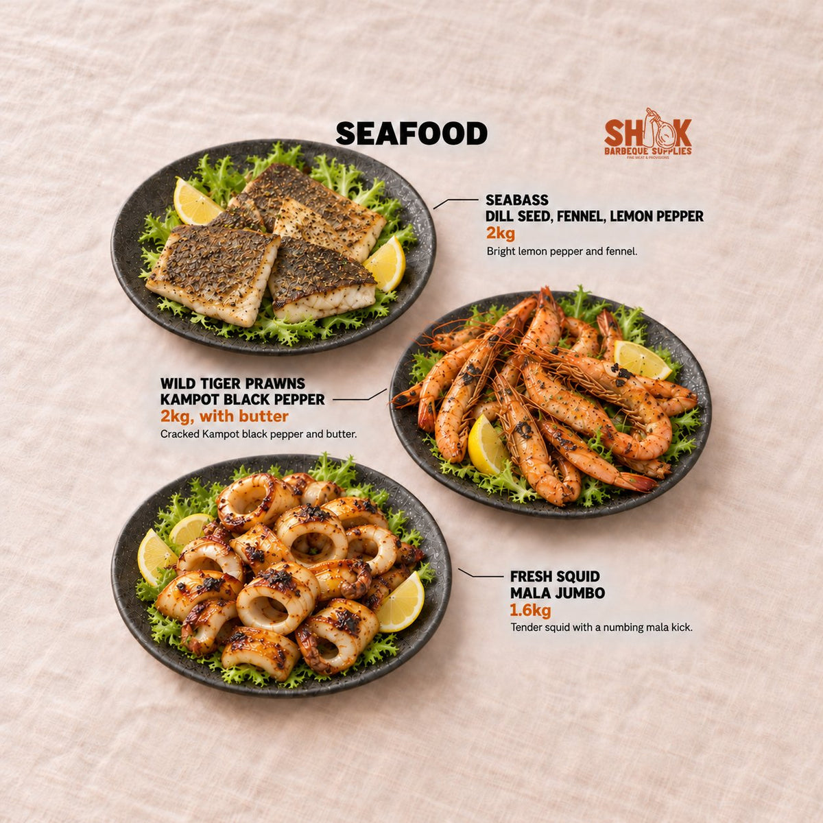 Seabass Dill Seed, Fennel, Lemon Pepper in the LOB LOB YOU Premium BBQ Set (30-40 pax), Shiok BBQ Singapore