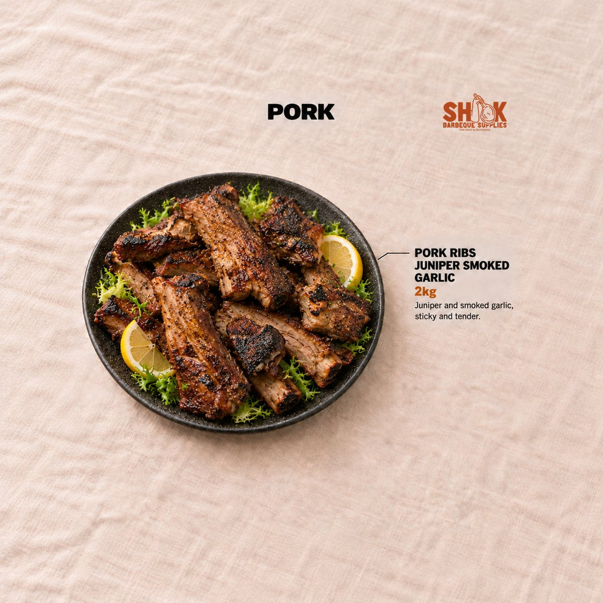 Pork Ribs Juniper Smoked Garlic in the LOB LOB YOU Premium BBQ Set (30-40 pax), Shiok BBQ Singapore