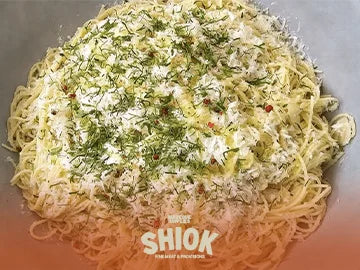 Angel Hair Pasta with Olive Oil and Parmesan - Shiok Barbeque Catering Side Dish