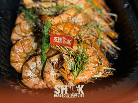 BBQ Prawn - BBQ Assistant Casual Food Presentation - Barbeque Catering with Seafood