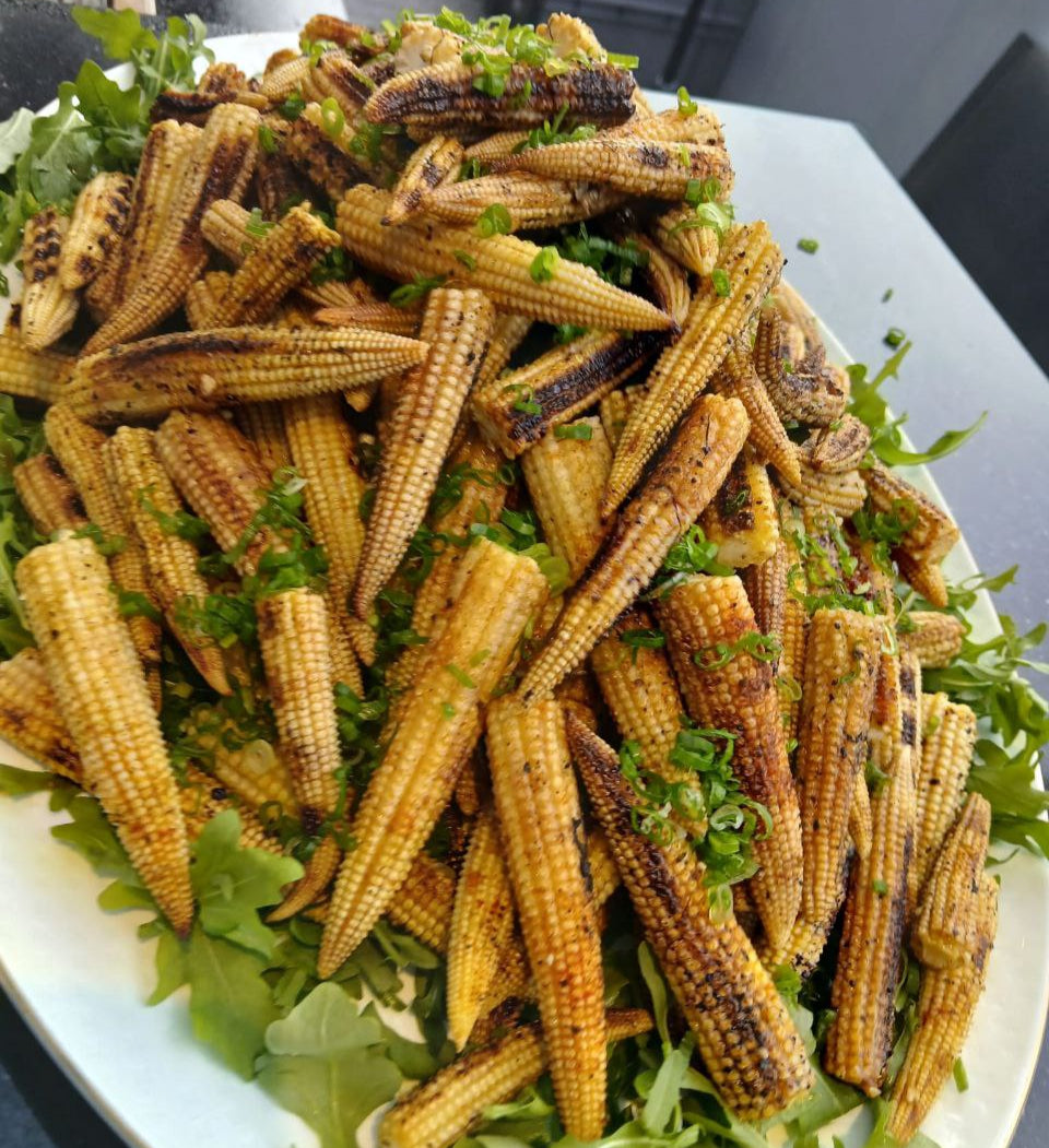 Baby Corn Viking Salt - BBQ Vegetables - Shiok Barbeque Catering Event Singapore