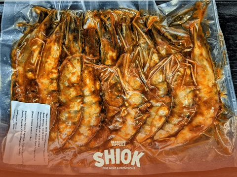 Gumbo Style Wild Tiger Prawns - Marinated Seafood for BBQ - Shiok Barbeque Catering Singapore