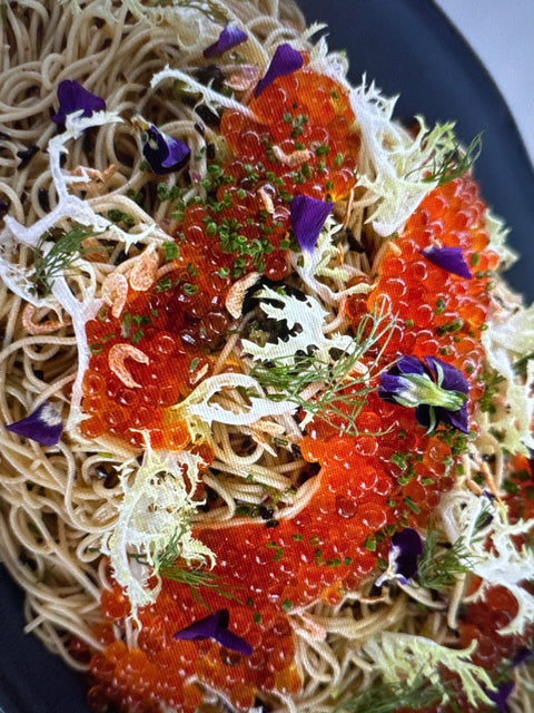 Ikura & Avruga Caviar Truffle Dashi Cold Pasta