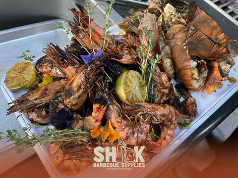 Kampot Black Pepper Wild Tiger Prawns - Shiok Inhouse Marinated Seafood - Barbeque Catering Package Singapore