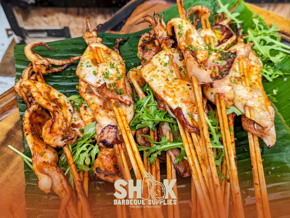 Mala Jumbo Fresh Squid - Shiok Inhouse Marinated Seafood - Barbeque Catering Package Singapore