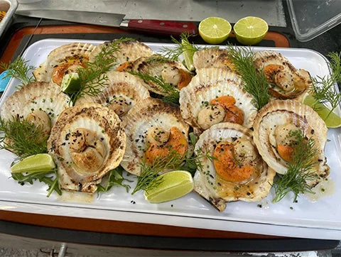 Furikake &amp; Tarragon Buttered Scallop - Marinated Seafood Singapore