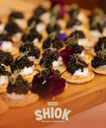 Oscietra Caviar on Blinis - Premium Canape with Shiok Barbeque Wholesale