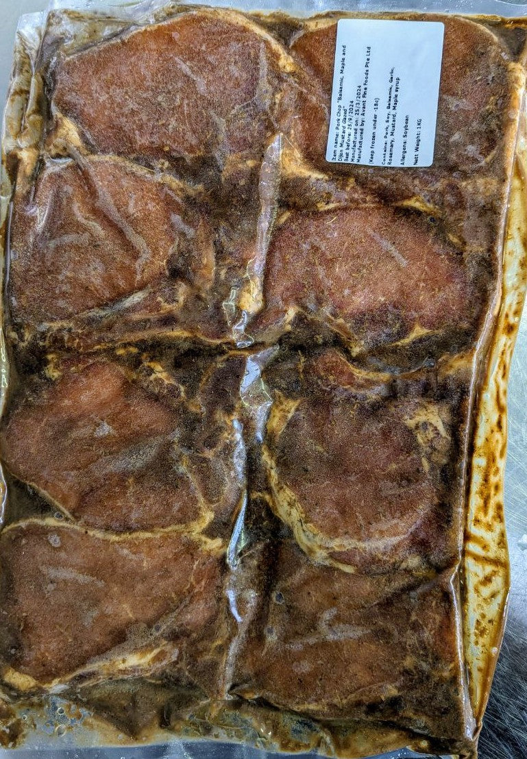 Pork Chop Balsamic Maple and Dijon Mustard Glazed - Marinated Pork Meat for BBQ - Shiok Barbeque Catering Singapore