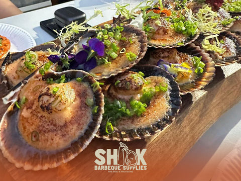 Soy Citrus Yuzu Ponzu Half Shell Scallops - Inhouse Marinated Seafood - Barbeque Catering Singapore