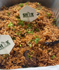 Soy and Shiitake Mushroom Braised Rice - Pre-Cooked Carbs for BBQ Party - Shiok BBQ Catering