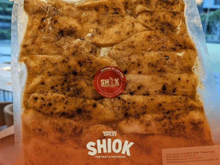 Swordfish Belly Umami Rub - Marinated BBQ Seafood - Shiok Barbeque Catering Singapore