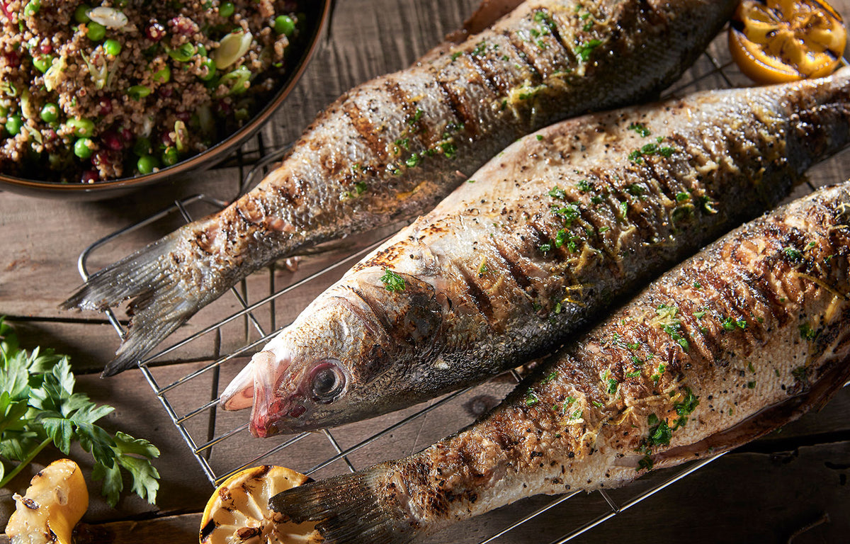 Whole Seabass Lemon Pepper Rub | Marinated Seafood Singapore | Shiok Barbeque Catering & Wholesale