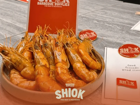 Wild Tiger Prawns Gumbo Style - BBQ Marinated Seafood  - Shiok Barbeque Food Singapore