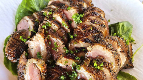 Sliced grilled duck breast with spring onion, BBQ Gang Set 15-20pax, Shiok BBQ Singapore