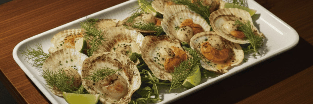 Scallops in the half shell with dill from Shiok BBQ in Singapore