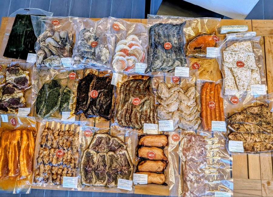 Raw marinated BBQ box delivered prepped for a DIY BBQ, Shiok BBQ Singapore