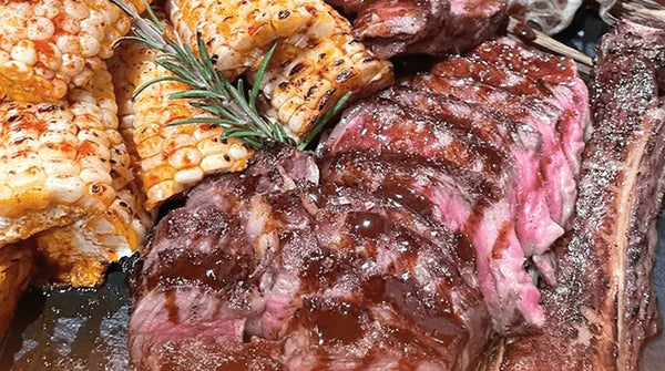 Grilled tomahawk steak and charred sweetcorn, Shiok MINI BBQ 3-5pax package, Shiok BBQ Singapore